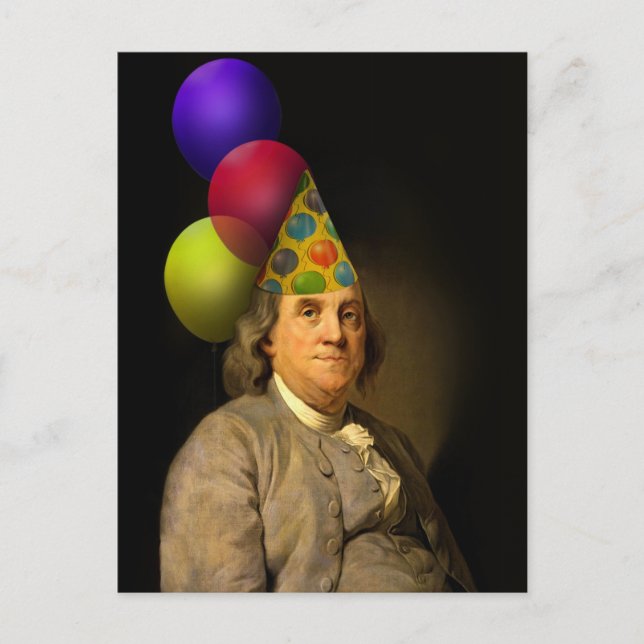 Grattis på födelsedagen från Ben Franklin Vykort (Framsida)