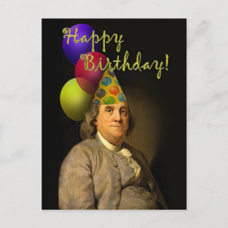 Grattis på födelsedagen från Ben Franklin Vykort
