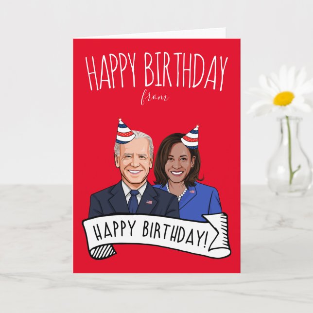 Grattis på födelsedagen från Biden Harris Kort (Liten växt)