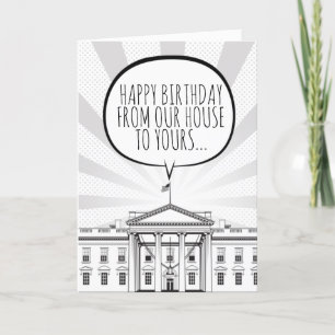 Grattis på födelsedagen från Biden Harris White Ho Kort