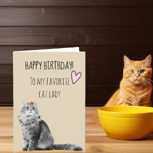 Grattis på födelsedagen från Cat Dam Mamma Söt Kort