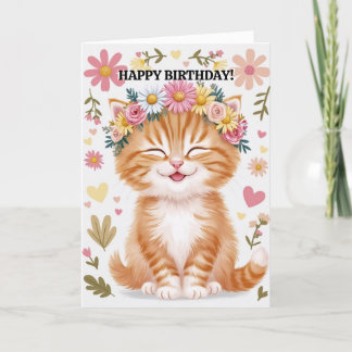 Grattis på födelsedagen från Cat Funny Cute Card Helgkort