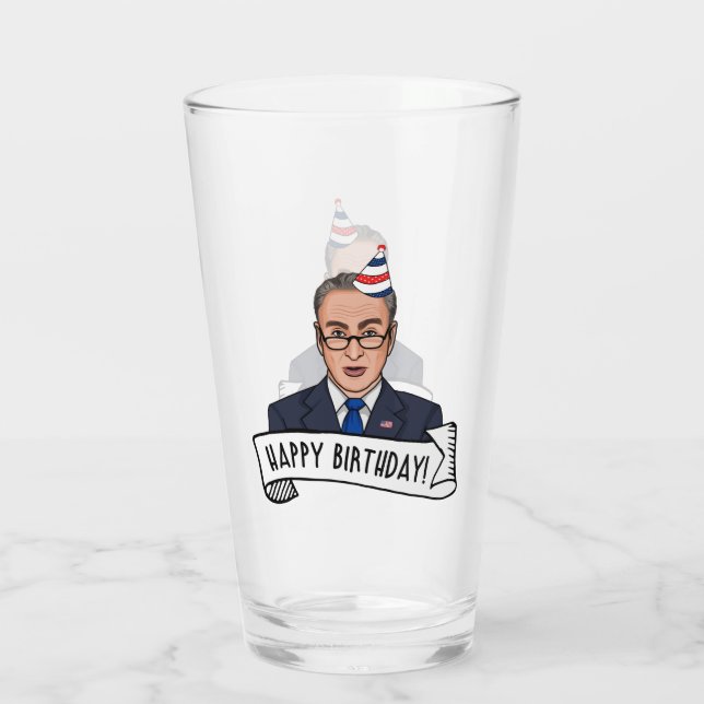 Grattis på födelsedagen från Chuck Schumer Glaskopp (Baksida)