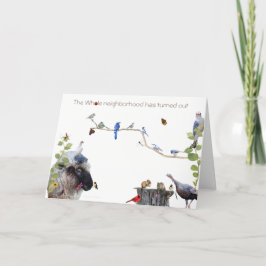 Grattis på födelsedagen från den hela grannskapen helgkort