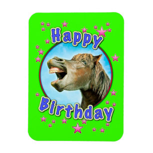 Grattis på födelsedagen från den skratta hästen magnet