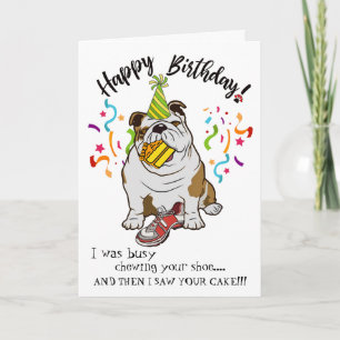 Grattis på födelsedagen från Din bulldog Hund Budd Kort