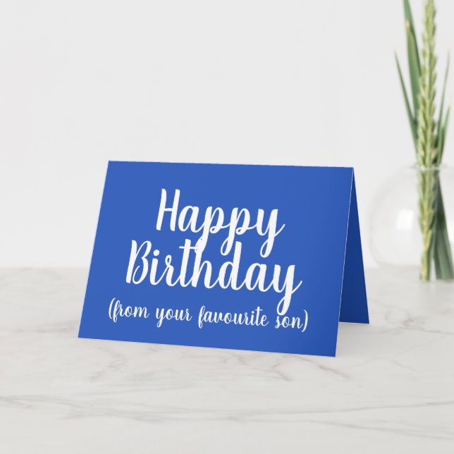 Grattis på födelsedagen från din favoritson roligt kort (Framsida)