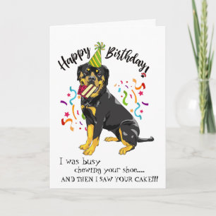 Grattis på födelsedagen från din Rottweiler kompis Kort