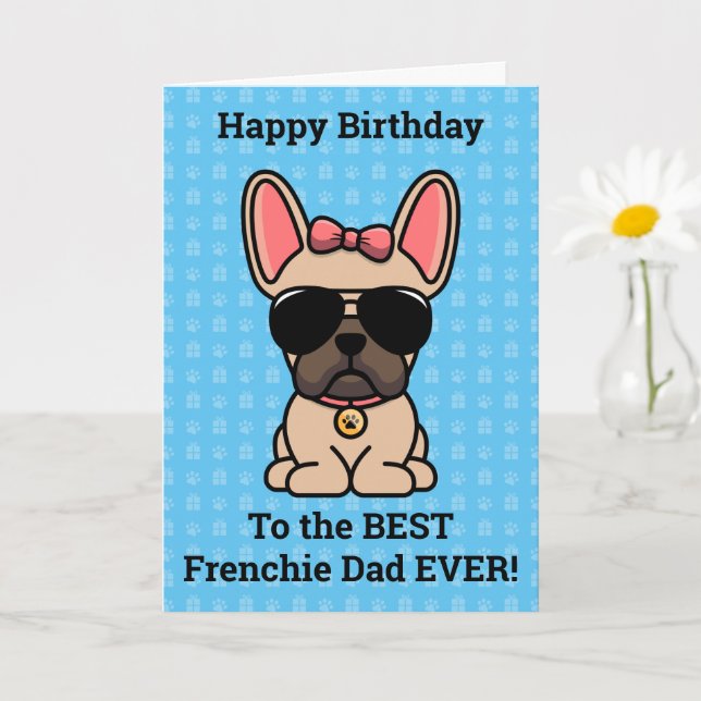 Grattis på födelsedagen från Dog Light Fawn French Kort (Liten växt)