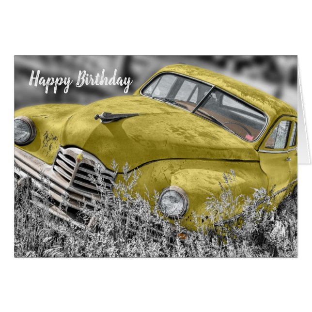 Grattis på födelsedagen från en gammal hög till hälsningskort (Framsidan Horizontal)