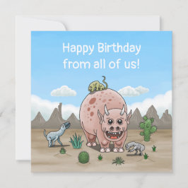 Grattis på födelsedagen från fantasydinosaurier kort