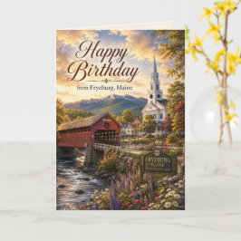 Grattis på födelsedagen från Fryeburg Maine Scenis Kort