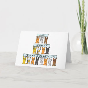 grattis på födelsedagen från Group Tecknad Cats Kort