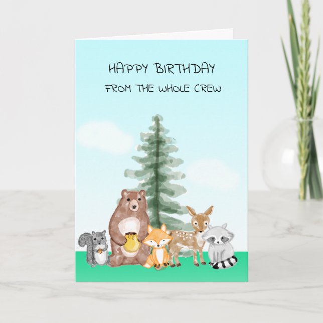 Grattis på födelsedagen från hela besättningen kort (Framsida)