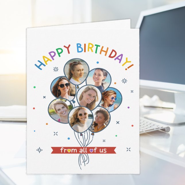 Grattis på födelsedagen från hela vårt kort - färg (HAPPY BIRTHDAY CARD)