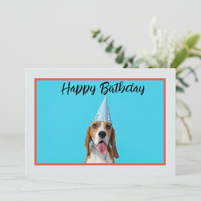 Grattis på födelsedagen från Hund Best Friend Phot Julkort (Stående Fram)