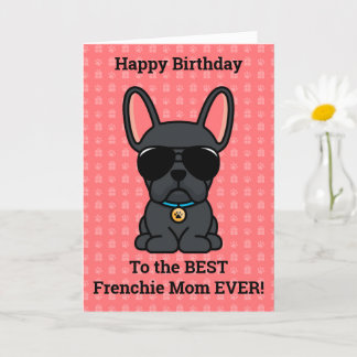 Grattis på födelsedagen från Hund Black Fransk Bul Kort