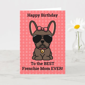 Grattis på födelsedagen från Hund Brown Fransk Bul Kort