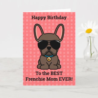 Grattis på födelsedagen från Hund Brown Fransk Bul Kort