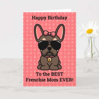 Grattis på födelsedagen från Hund Brown Tan Fransk Kort