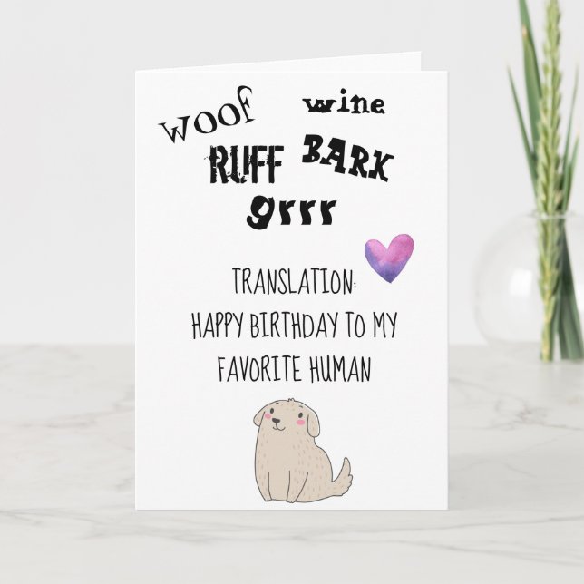 Grattis på födelsedagen från Hund Cute Funny Card Kort (Framsida)