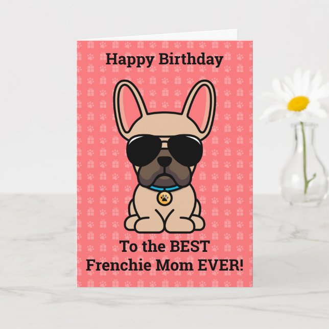 Grattis på födelsedagen från Hund Light Fawn Frans Kort (Liten växt)