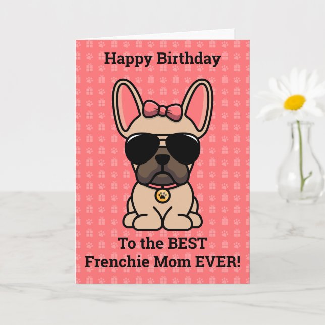 Grattis på födelsedagen från Hund Light Fawn Frans Kort (Liten växt)