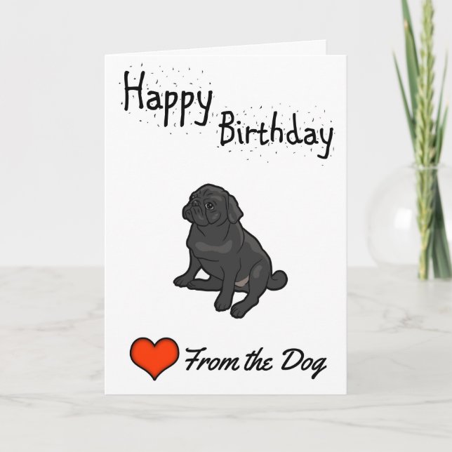 Grattis på födelsedagen från hunden kort (Framsida)