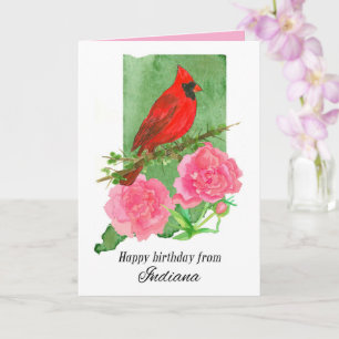 Grattis på födelsedagen från Indiana Cardinal Peon Kort
