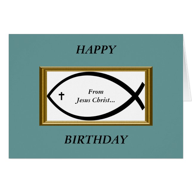 Grattis på födelsedagen från Jesus Kristus OBS Kort (Framsidan Horizontal)