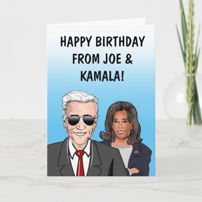 Grattis på födelsedagen från Joe & Kamala Card Kort (Framsida)