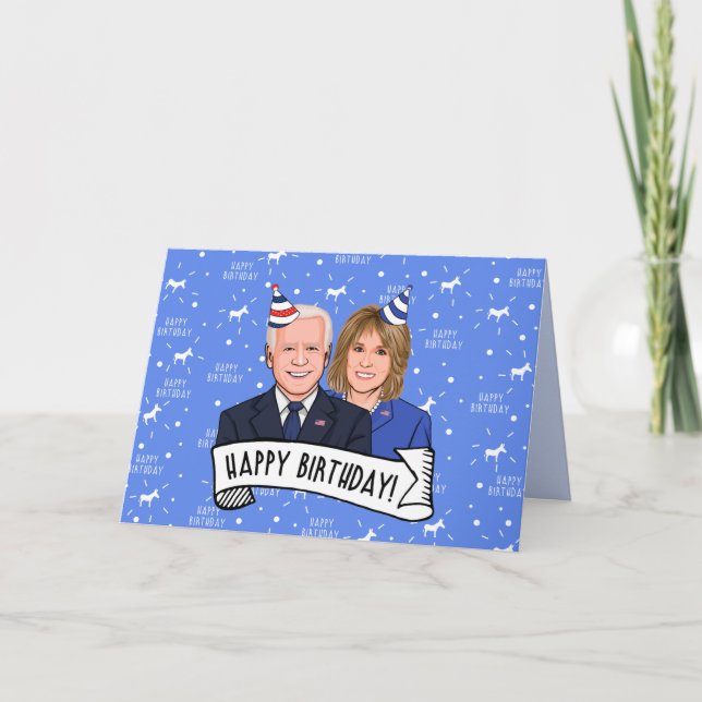 Grattis på födelsedagen från Joe och Jill Biden Tack Kort (Framsida)