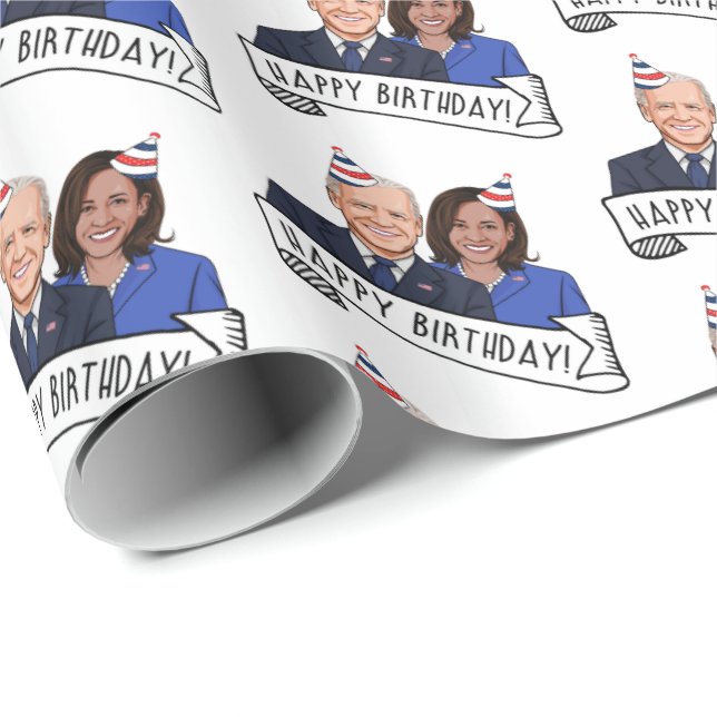 Grattis på födelsedagen från Joe och Kamala Presentpapper (Rullad Hörn)