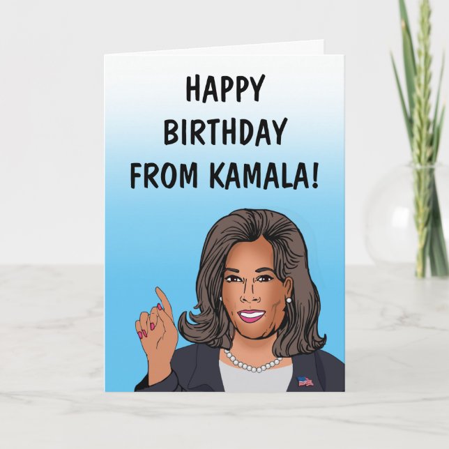 Grattis på födelsedagen från Kamala Harris Card Kort (Framsida)