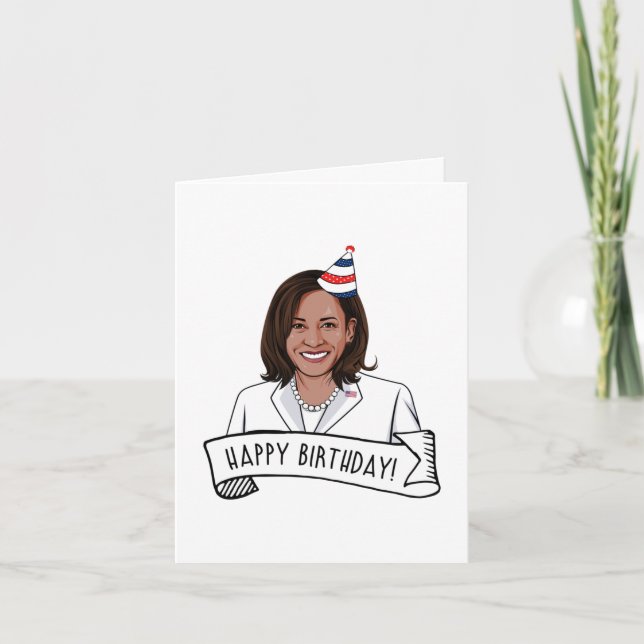 Grattis på födelsedagen från Kamala Harris Kort (Framsida)