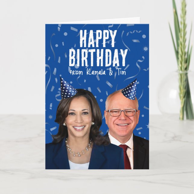 Grattis på födelsedagen från Kamala och Tim Kort (Framsida)