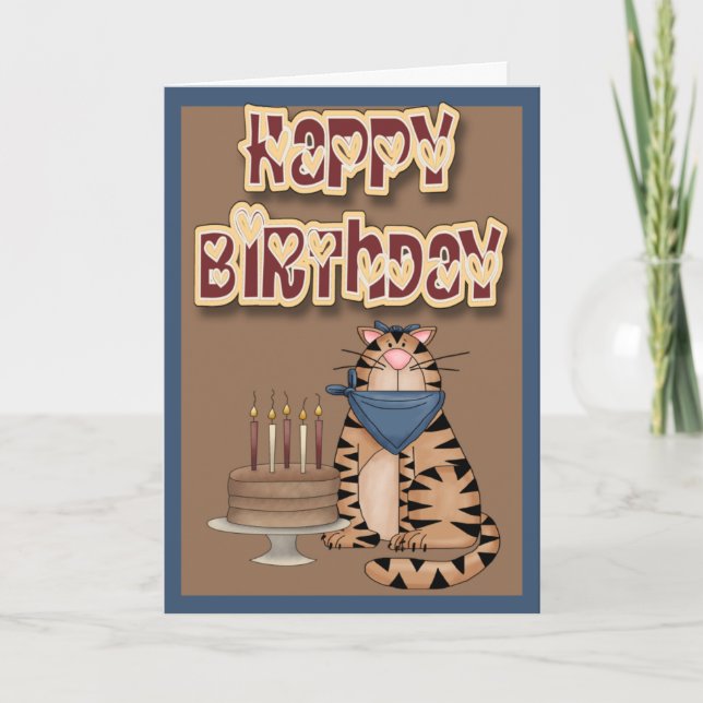 Grattis på födelsedagen från Katt Kort (Framsida)