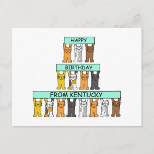 Grattis på födelsedagen från Kentucky Tecknad Cats Vykort