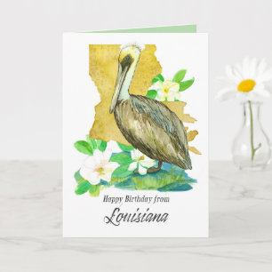 Grattis på födelsedagen från Louisiana Pelican Mag Kort