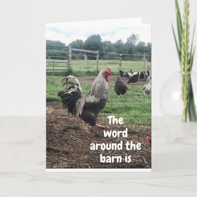 GRATTIS PÅ FÖDELSEDAGEN FRÅN NEDÅT PÅ JORDBRUKKORT KORT (Framsida)