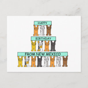 Grattis på födelsedagen från New mexico Tecknad Ca Vykort