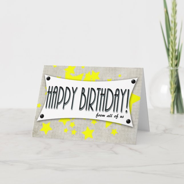 grattis på födelsedagen från oss alla, generiskt k kort (Framsida)