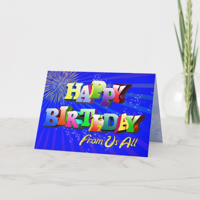 Grattis på födelsedagen från oss alla kort (Framsida)