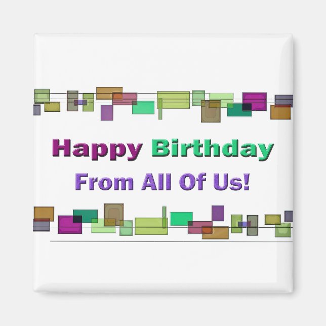 Grattis på födelsedagen från oss alla magnet (Framsidan)