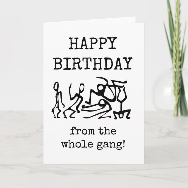 Grattis på födelsedagen från oss alla, medarbetark kort (Framsida)