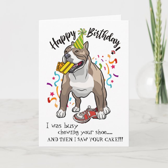Grattis på födelsedagen från Pitbull Buddy Kort (Framsida)
