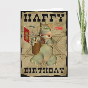Grattis på födelsedagen från sheriff Hippo-kort Kort