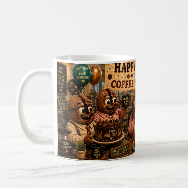 Grattis på födelsedagen från Team (alternativ 2) Kaffemugg (Vänster)