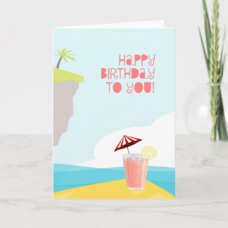 Grattis på födelsedagen från Tropical Island Beach Kort