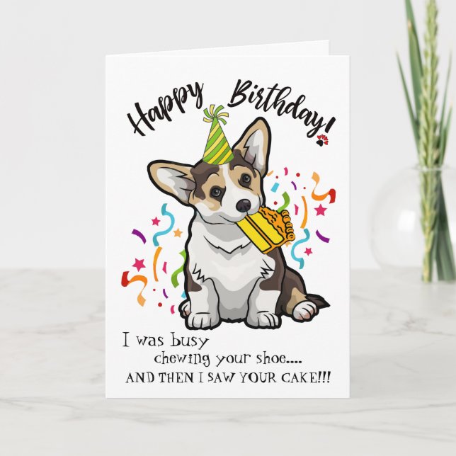 Grattis på födelsedagen från YourCorgi Hund Buddy Kort (Framsida)